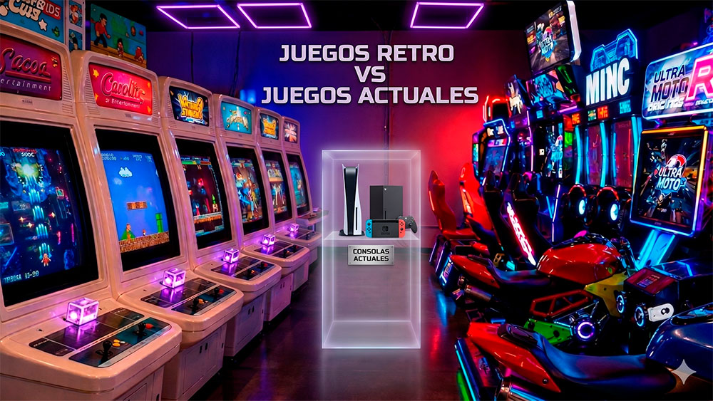 Portada Juegos retro VS Actuales